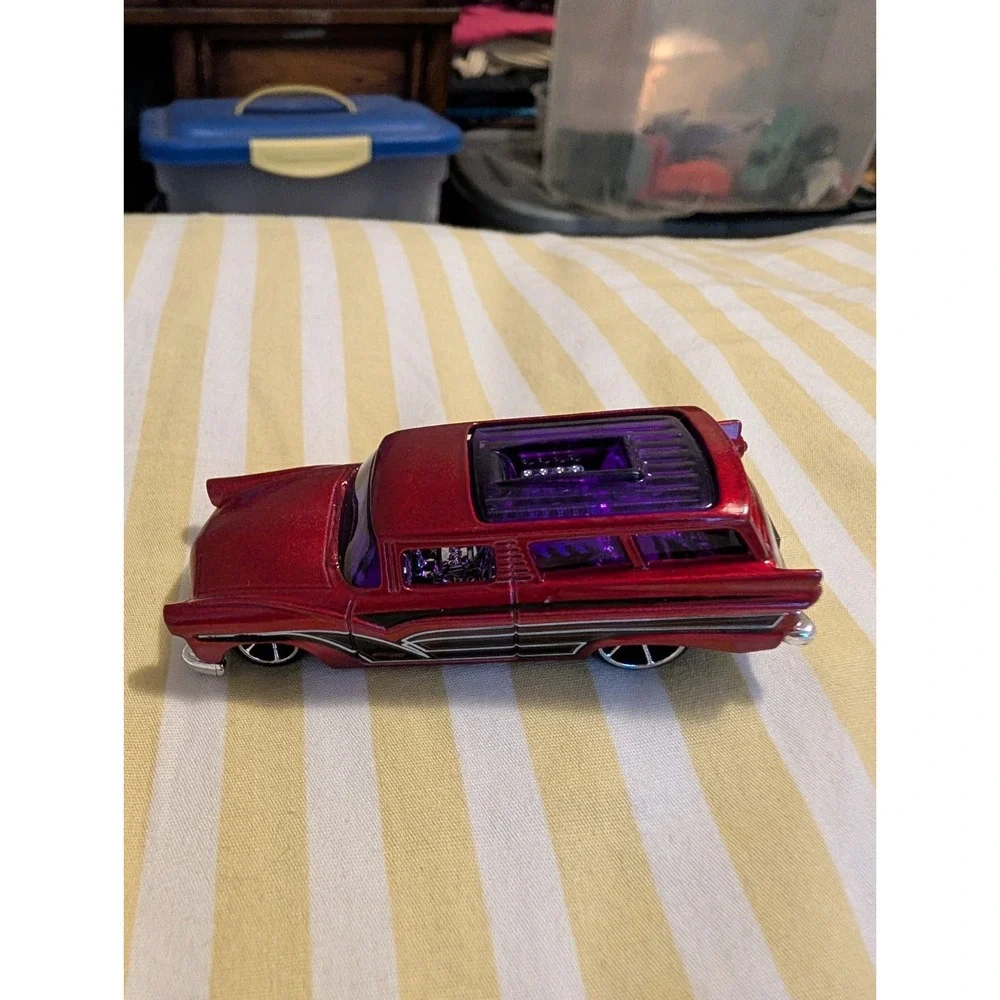 2015 Hot Wheels #225 HW Workshop-HW Garage 8 CRATE Dark Red w/Chrome OH5 Spokes
